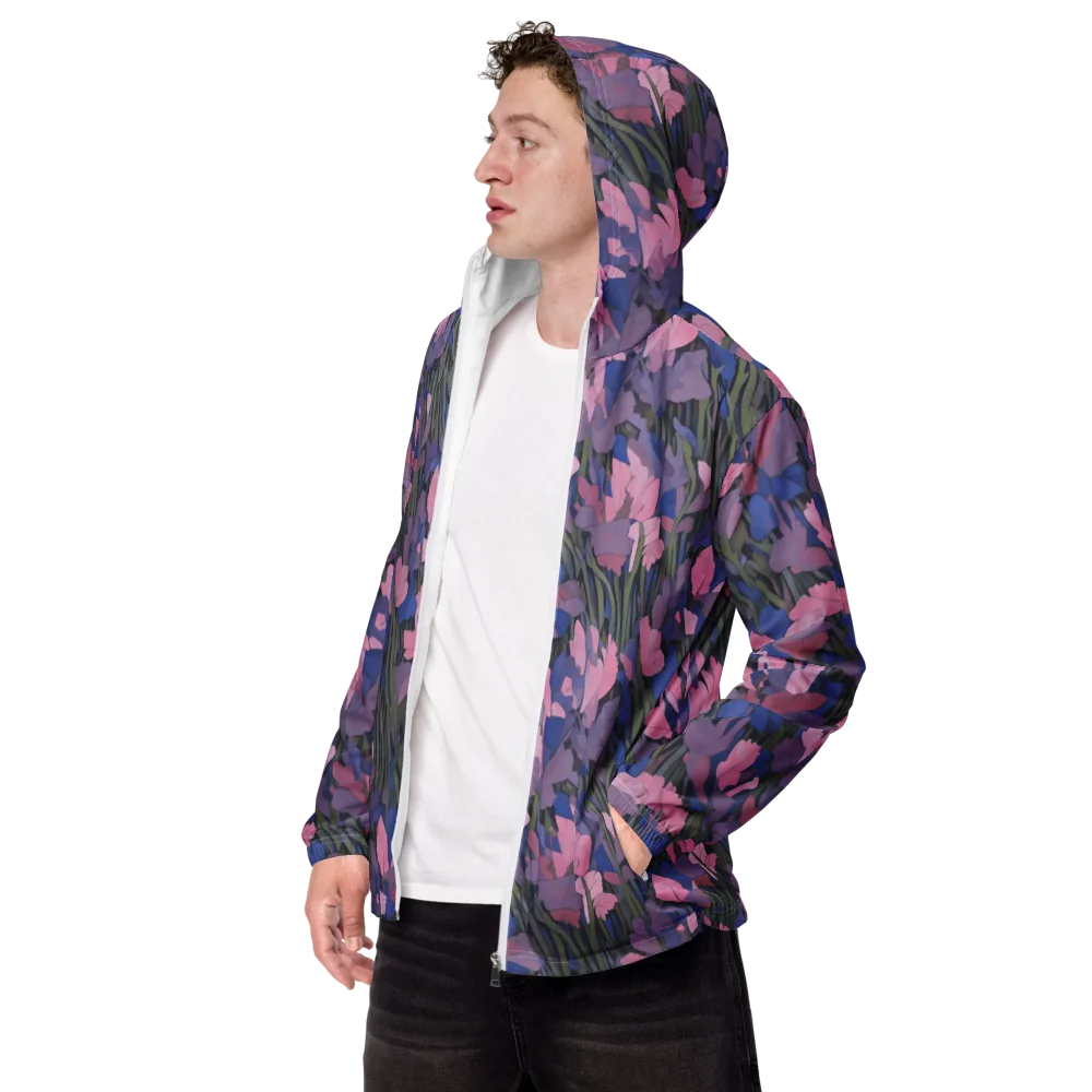 Midnight Iris on Men's Windbreaker — Left Front