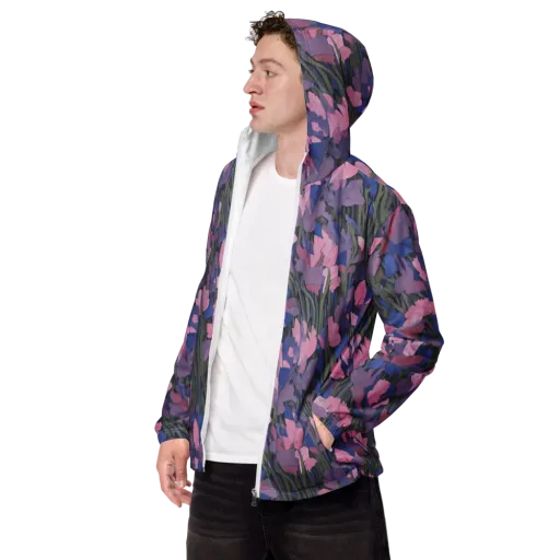 Midnight Iris on a Men's Windbreaker