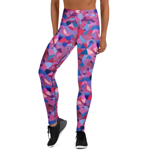 Pink Noise Garden on a Yoga Leggings