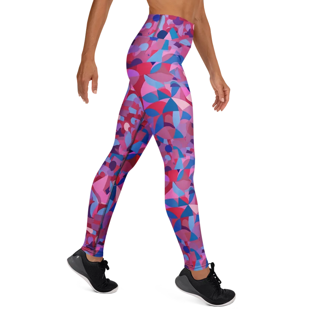 Pink Noise Garden on Yoga Leggings — Right