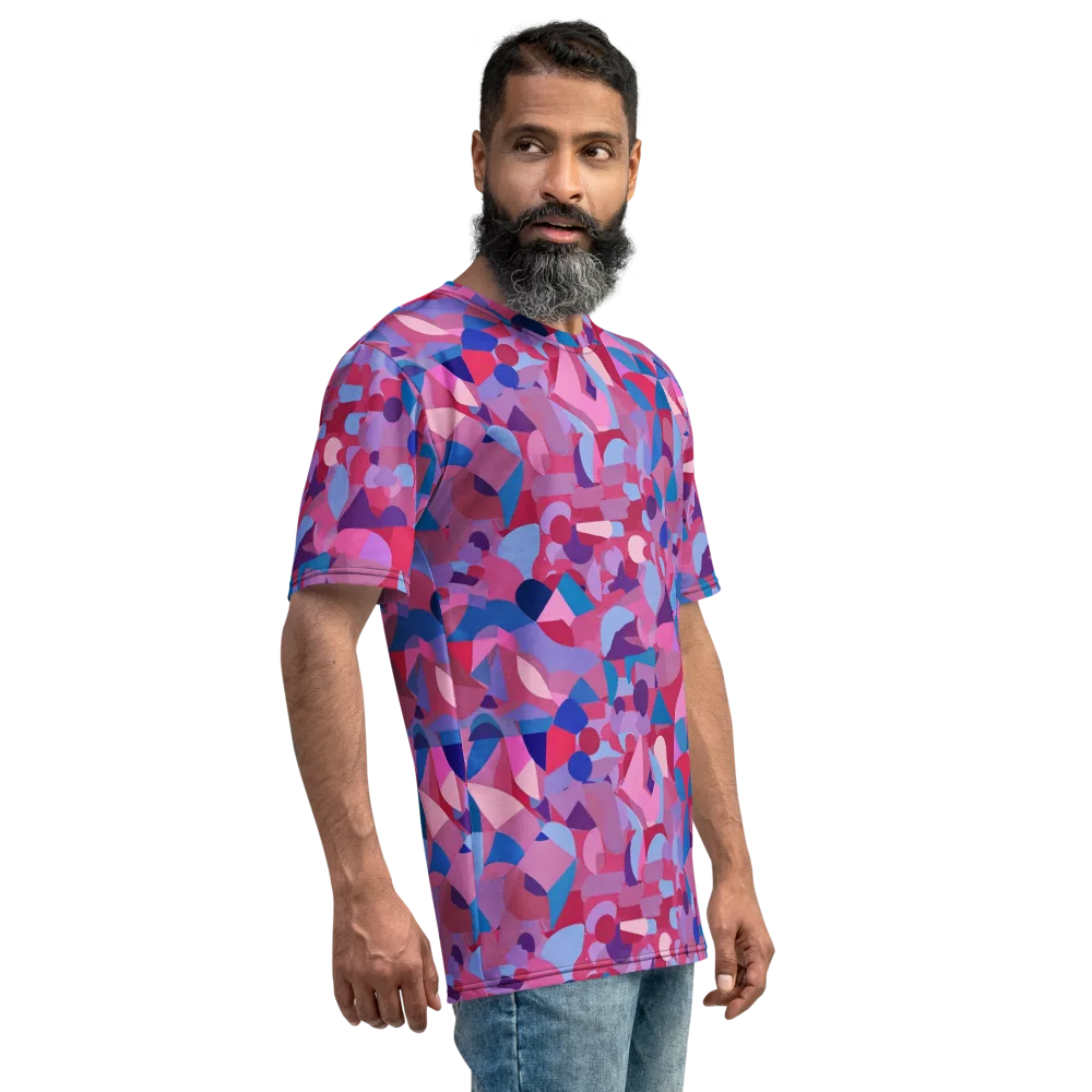 Pink Noise Garden on Men's Crew Neck T-Shirt — Right