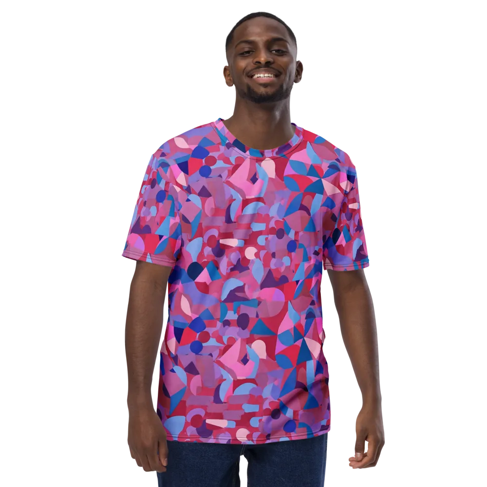 Pink Noise Garden on Men's Crew Neck T-Shirt — Front
