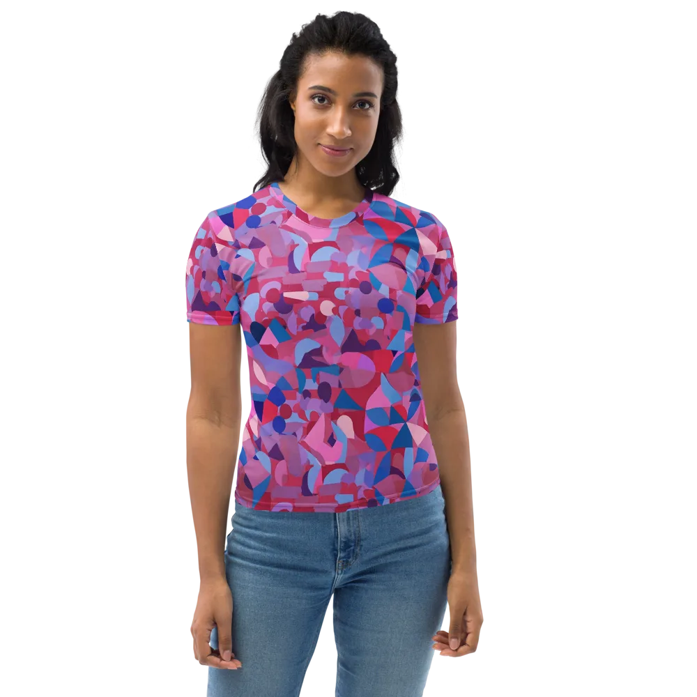 Pink Noise Garden on Women's Crew Neck T-Shirt — Front