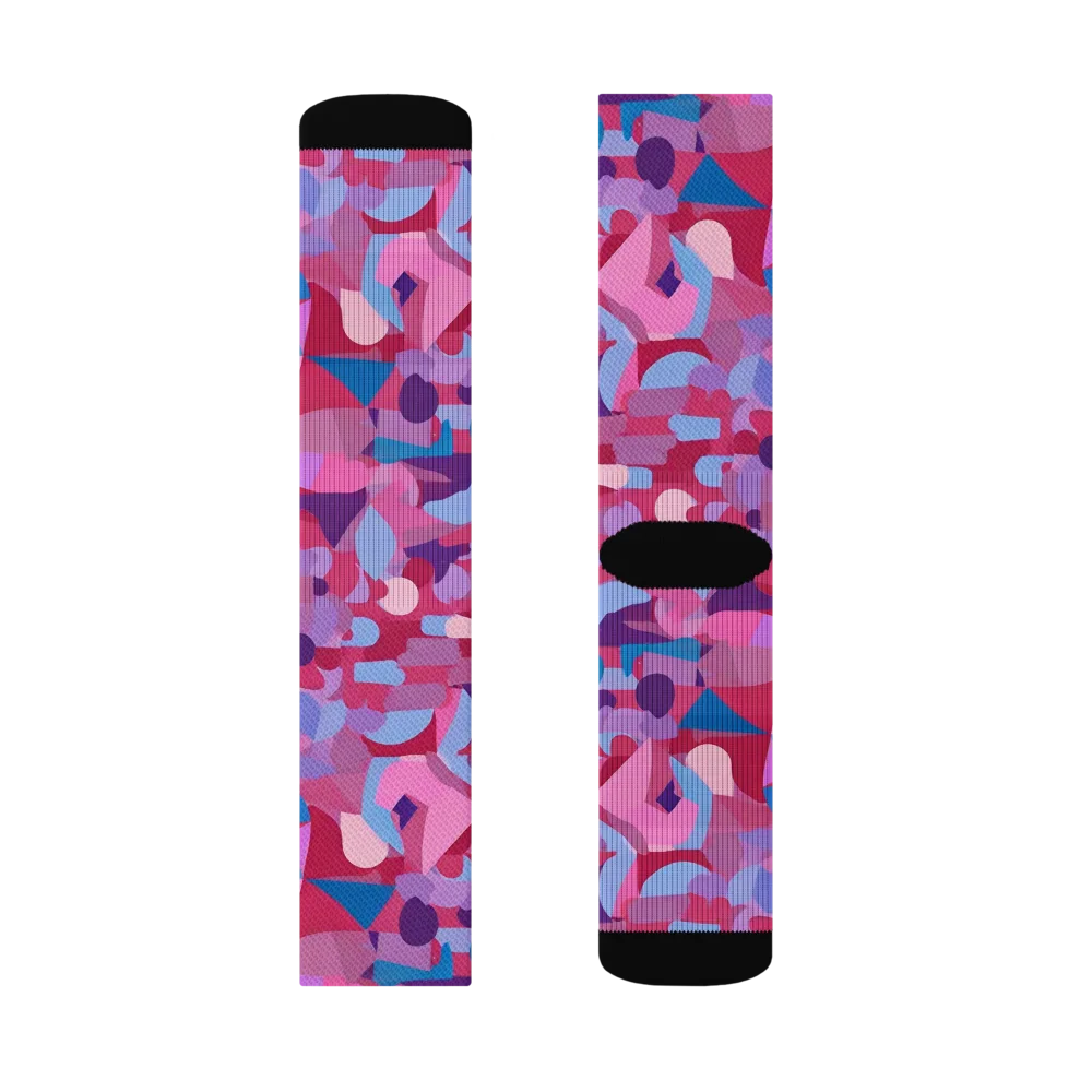 Pink Noise Garden on Socks — Left Sock
