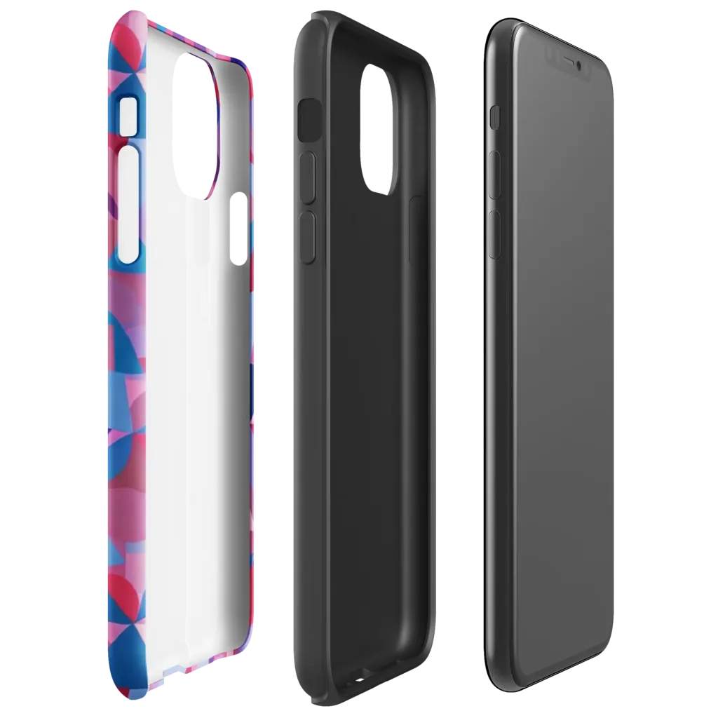 Pink Noise Garden on Tough Case for iPhone® — Right