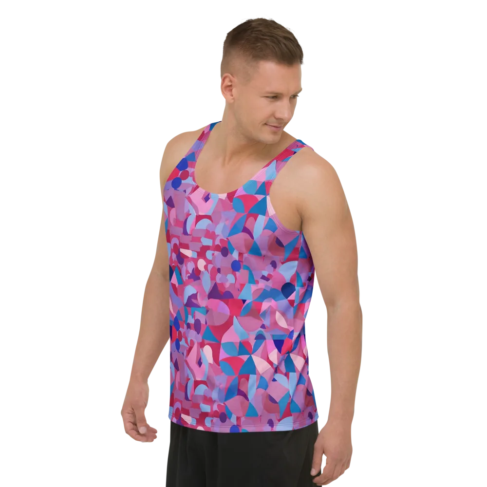 Pink Noise Garden on Men's Tank Top — Left Front