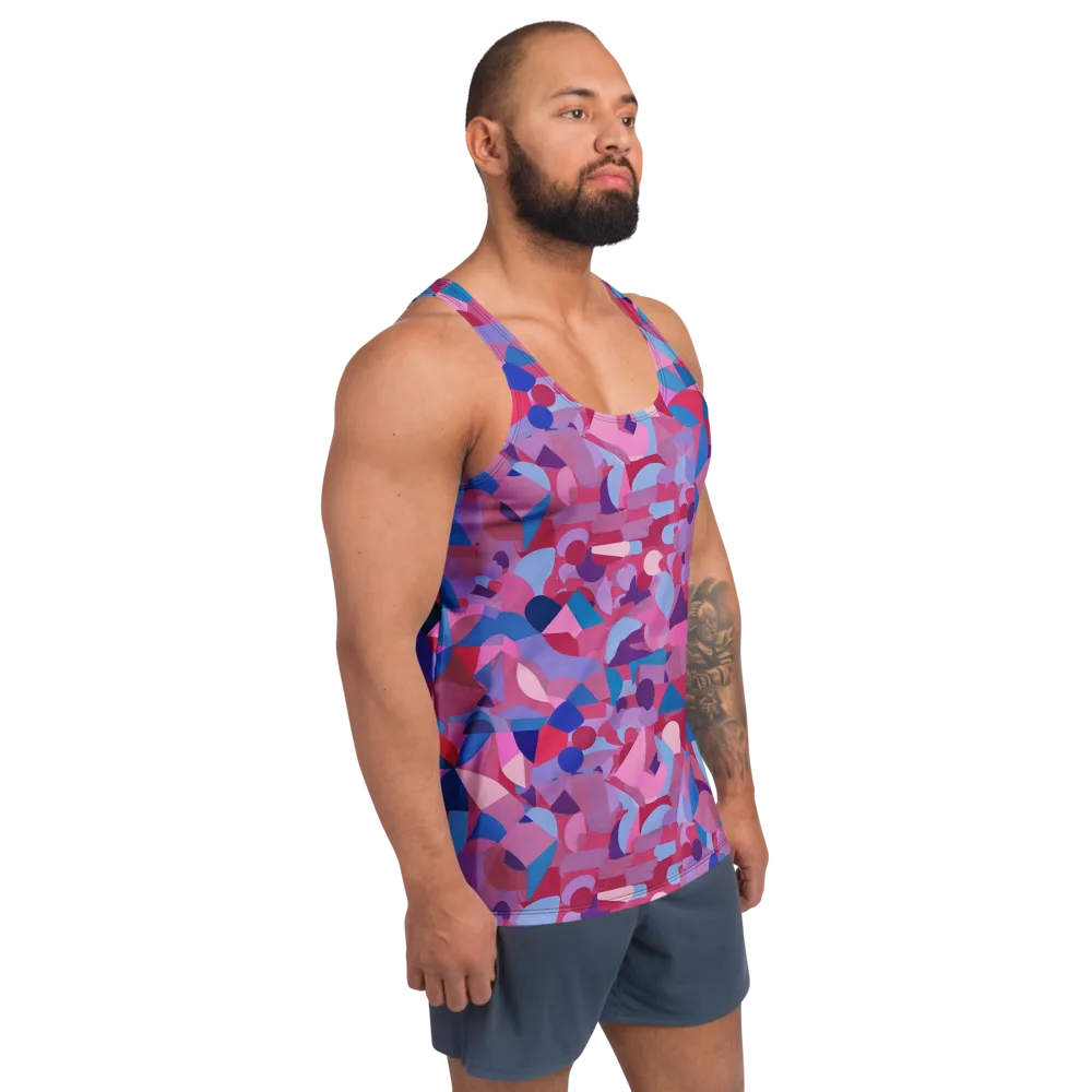 Pink Noise Garden on Men's Tank Top — Right Front
