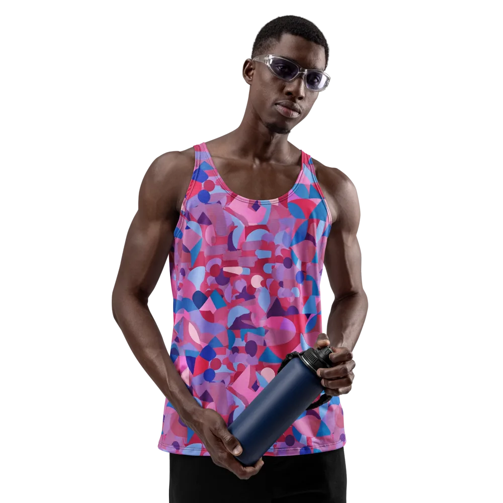 Pink Noise Garden on Men's Tank Top — Front