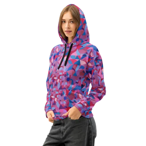 Pink Noise Garden on a Cotton Hoodie