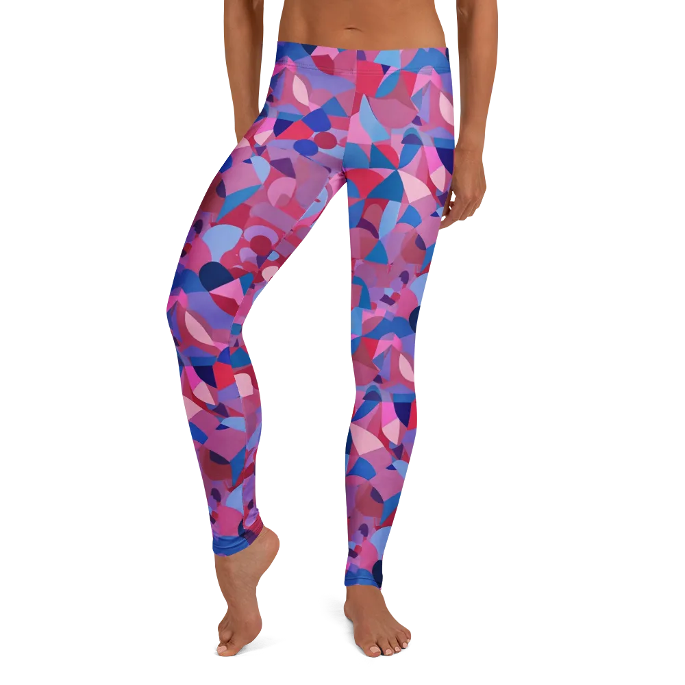 Pink Noise Garden on Leggings — Front