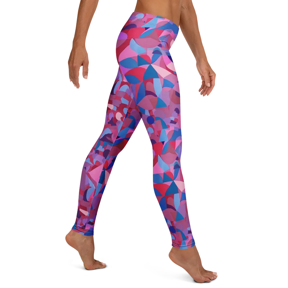 Pink Noise Garden on Leggings — Right