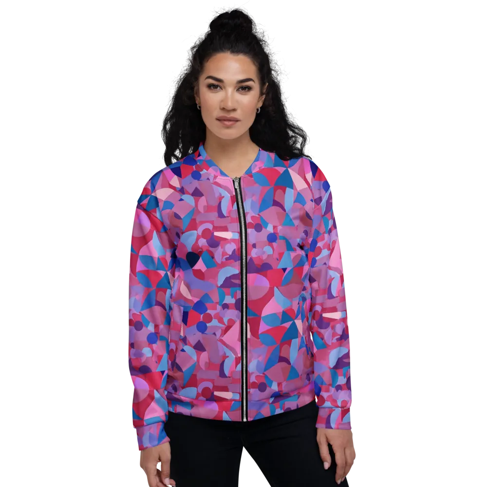 Pink Noise Garden on Bomber Jacket — Front
