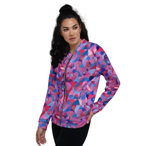 Pink Noise Garden on a Bomber Jacket