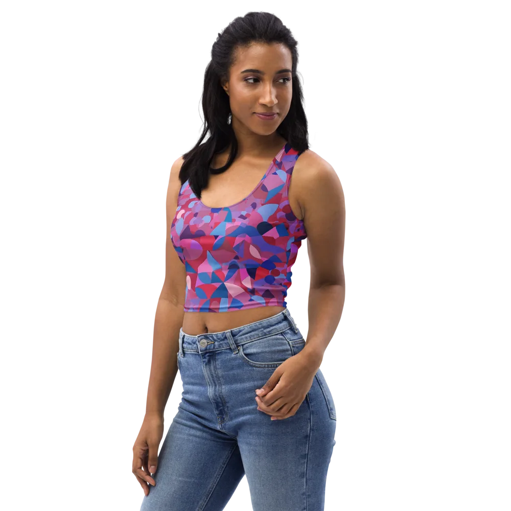 Pink Noise Garden on Crop Top — Left Front