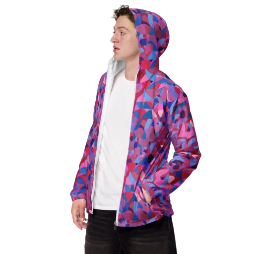 Pink Noise Garden on a Men's Windbreaker