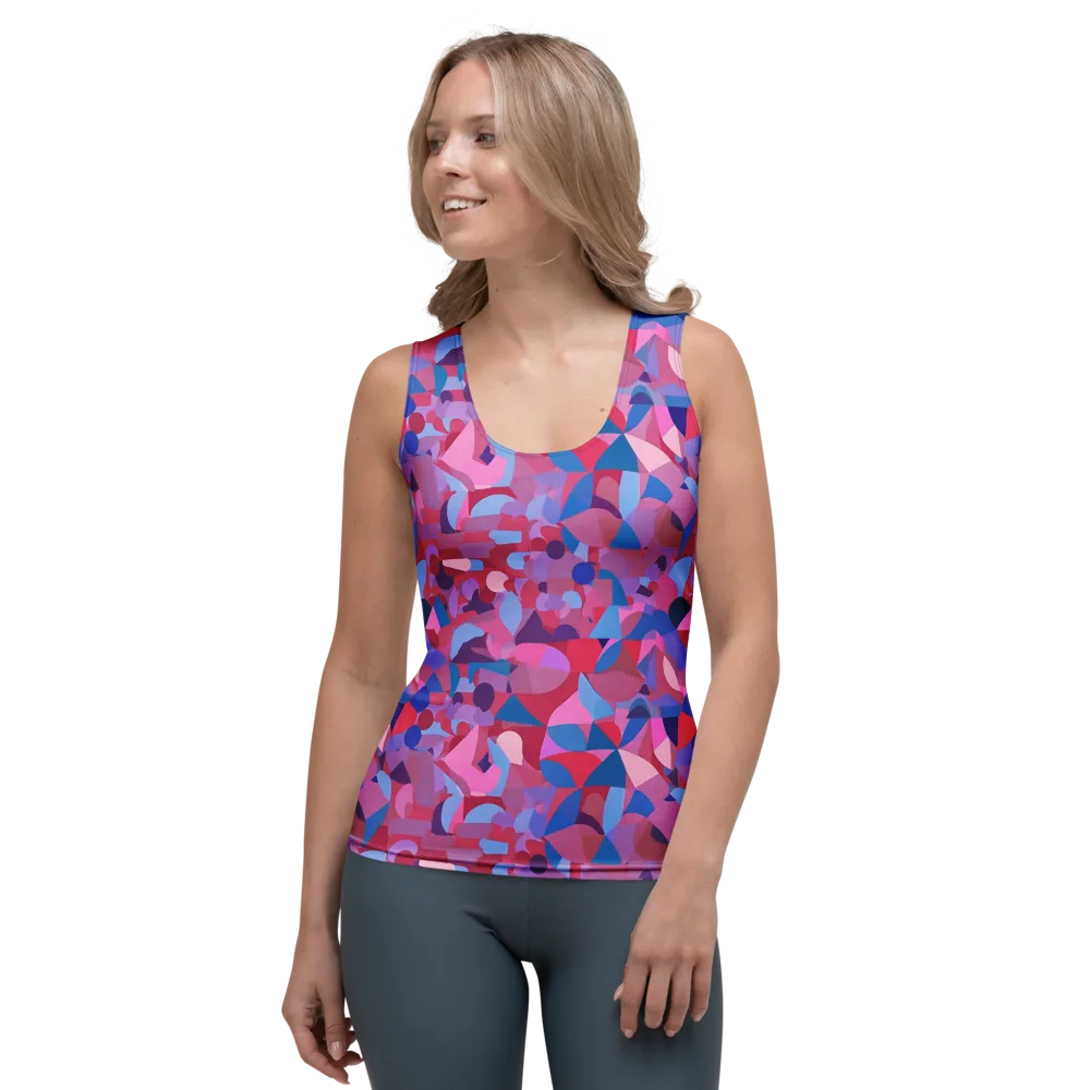 Pink Noise Garden on Women's Tank Top — Front