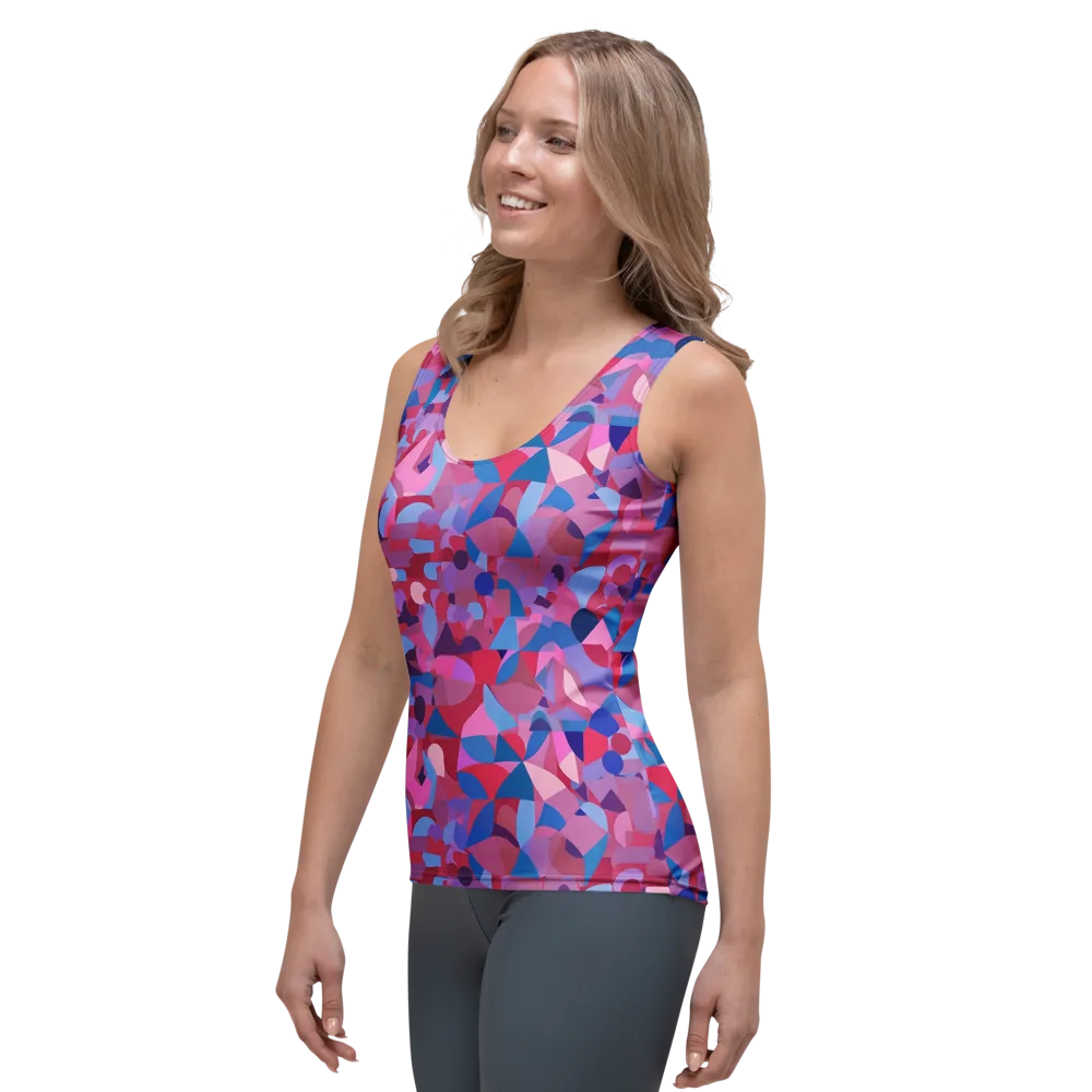 Pink Noise Garden on Women's Tank Top — Left Front