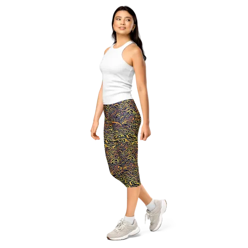 Electric Midnight on a Capri Leggings