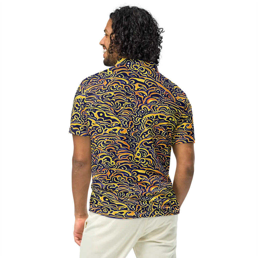 Electric Midnight on Men's Slim Fit Polo Shirt — Back