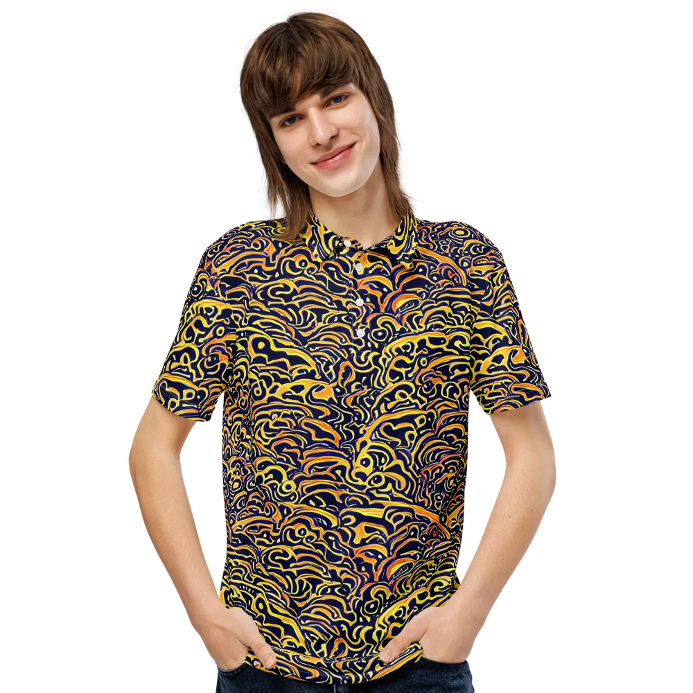 Electric Midnight on Men's Slim Fit Polo Shirt — Front