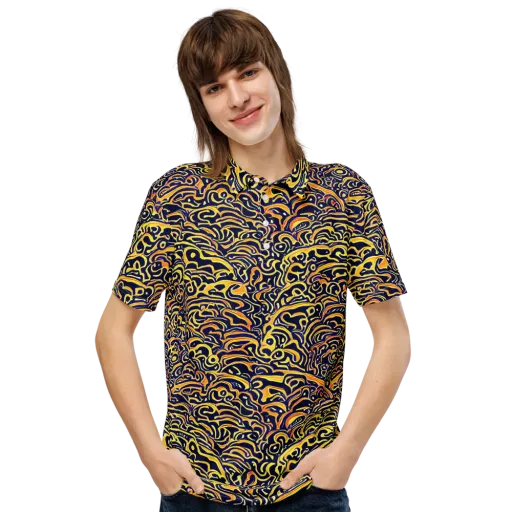 Electric Midnight on a Men's Slim Fit Polo Shirt