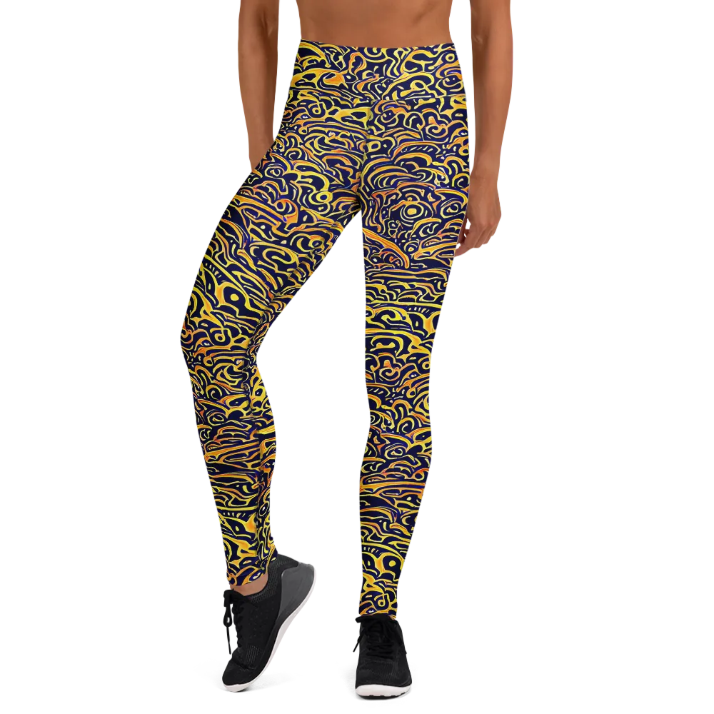 Electric Midnight on Yoga Leggings — Front