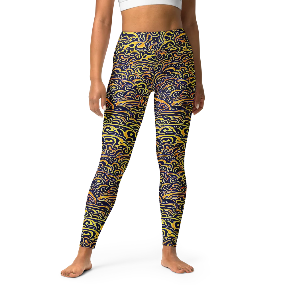 Electric Midnight on Yoga Leggings — Front