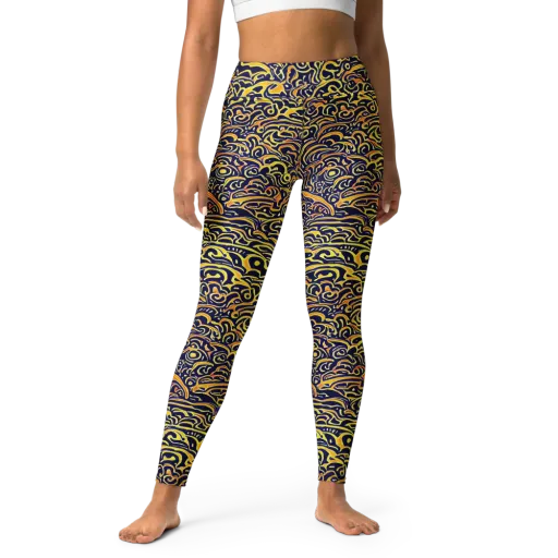 Electric Midnight on a Yoga Leggings