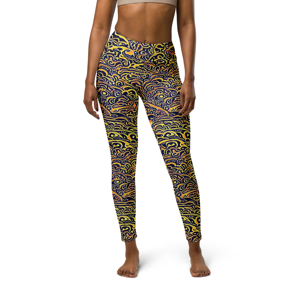 Electric Midnight on Yoga Leggings — Front