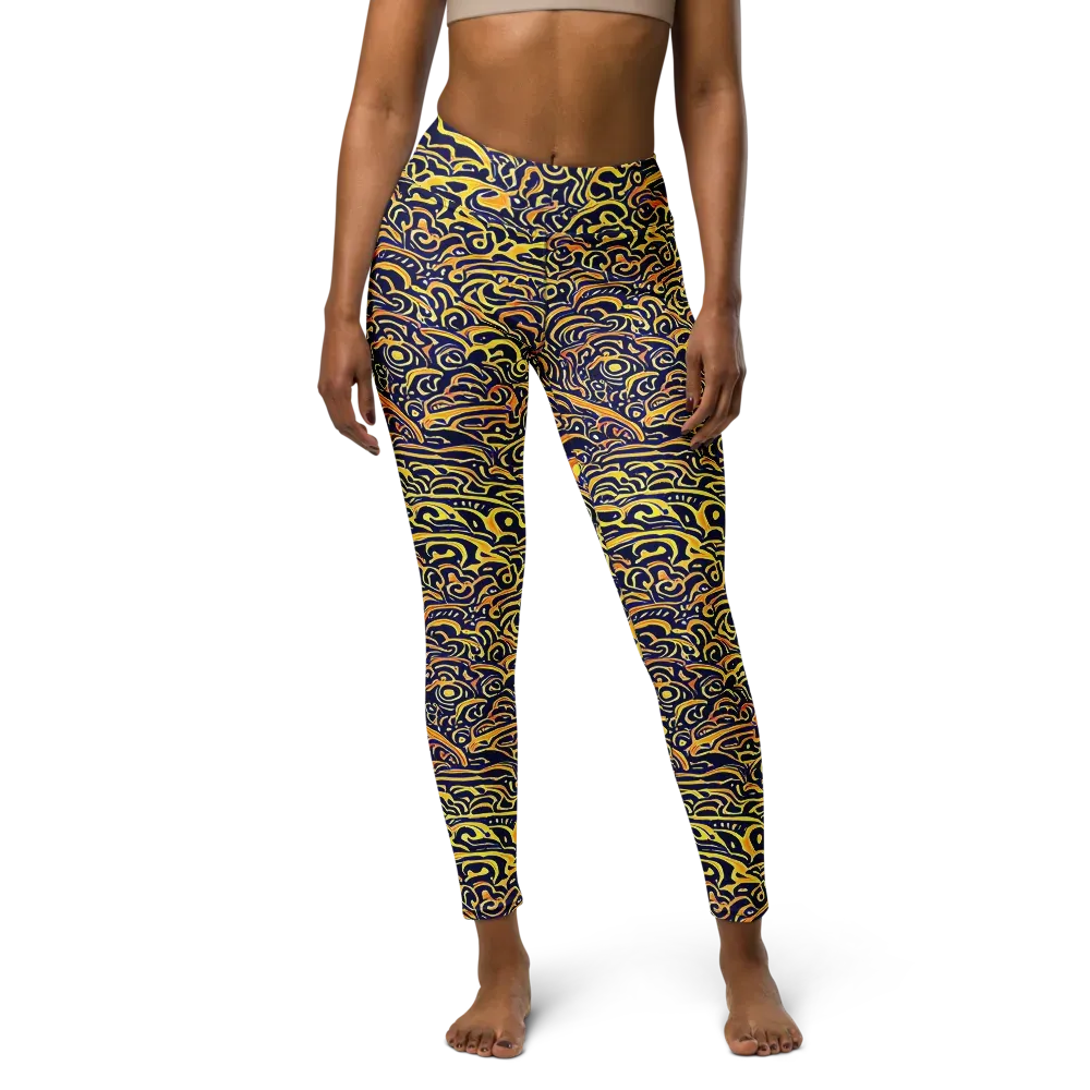 Electric Midnight on Yoga Leggings — Front