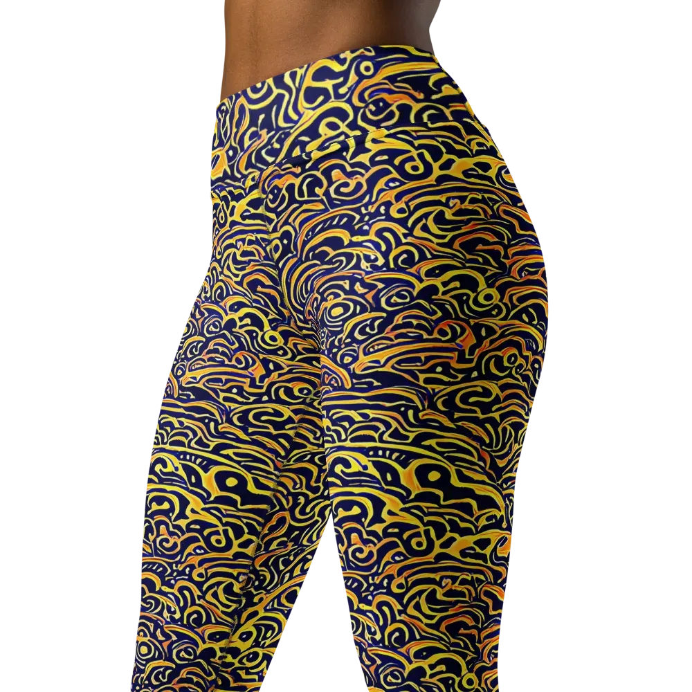 Electric Midnight on Yoga Leggings — Left Front