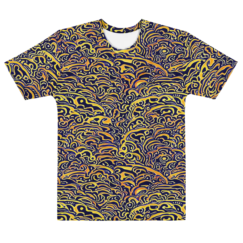 Electric Midnight on Men's Cotton Crew Neck T-Shirt — Front