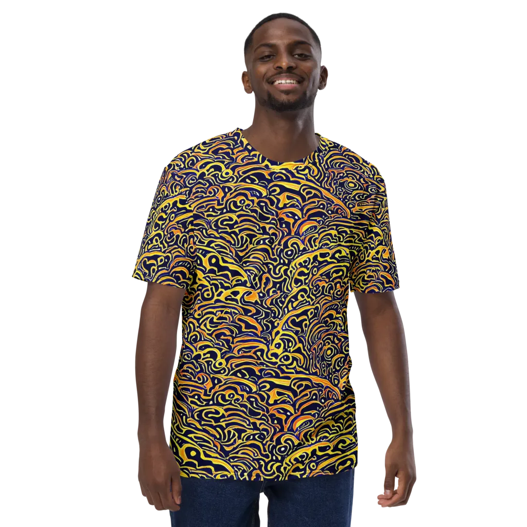 Electric Midnight on Men's Crew Neck T-Shirt — Front