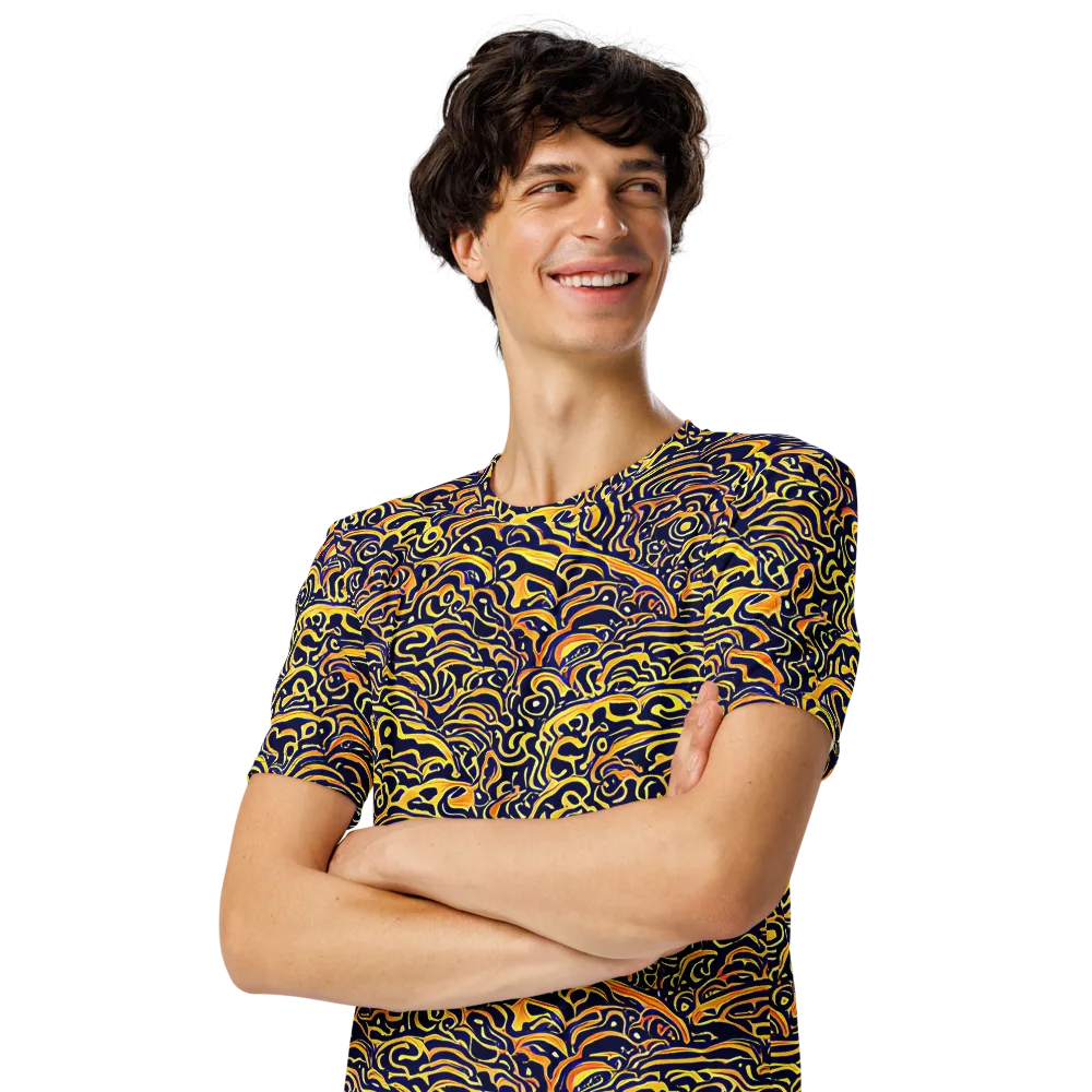 Electric Midnight on Men's Crew Neck T-Shirt — Left Front