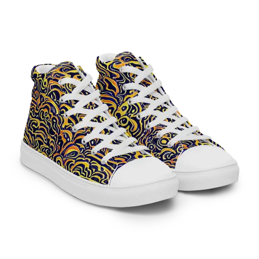 Electric Midnight on a Men's High Top Canvas Shoes