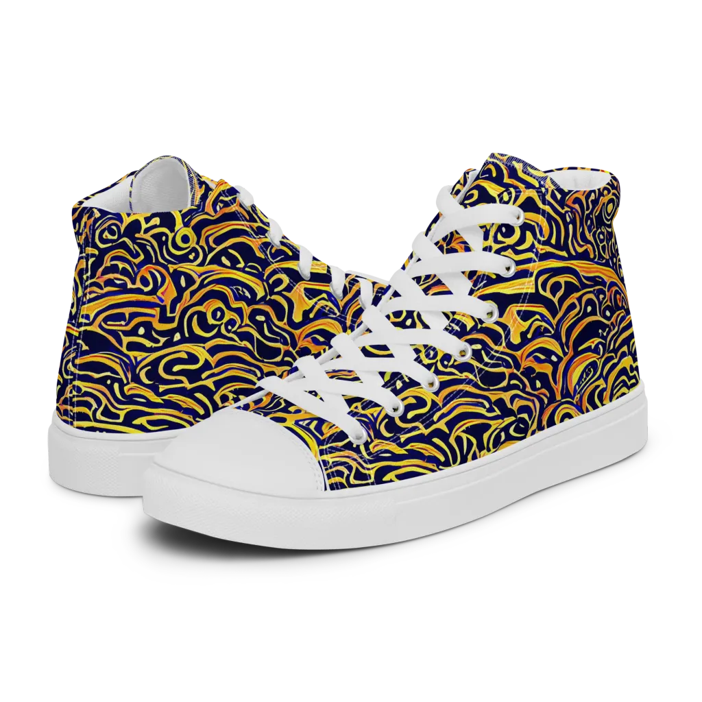 Electric Midnight on Men's High Top Canvas Shoes — Left