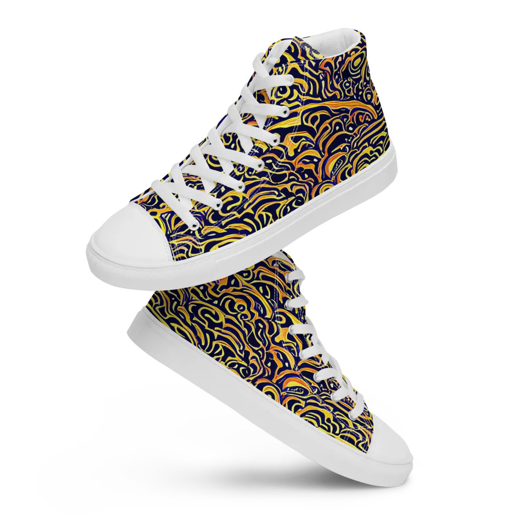 Electric Midnight on Men's High Top Canvas Shoes — Front