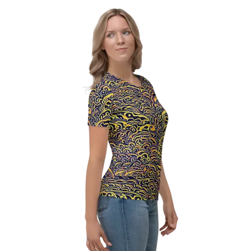 Electric Midnight on a Women's Crew Neck T-Shirt
