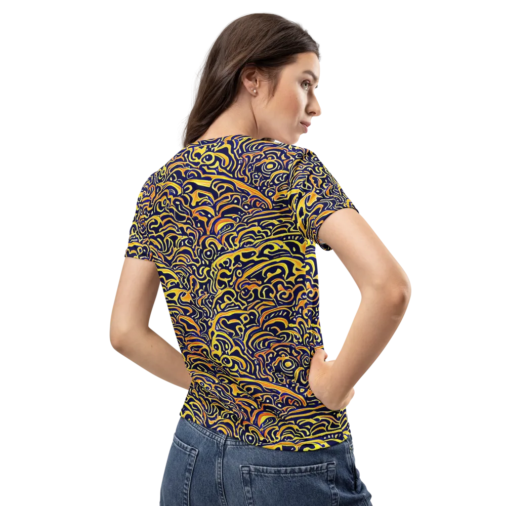 Electric Midnight on Women's Crew Neck T-Shirt — Back