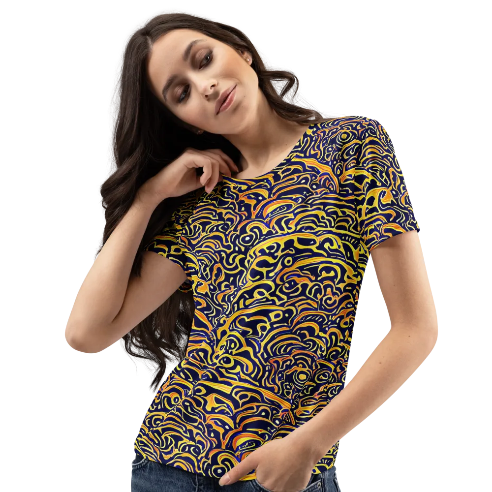 Electric Midnight on Women's Crew Neck T-Shirt — Left Front