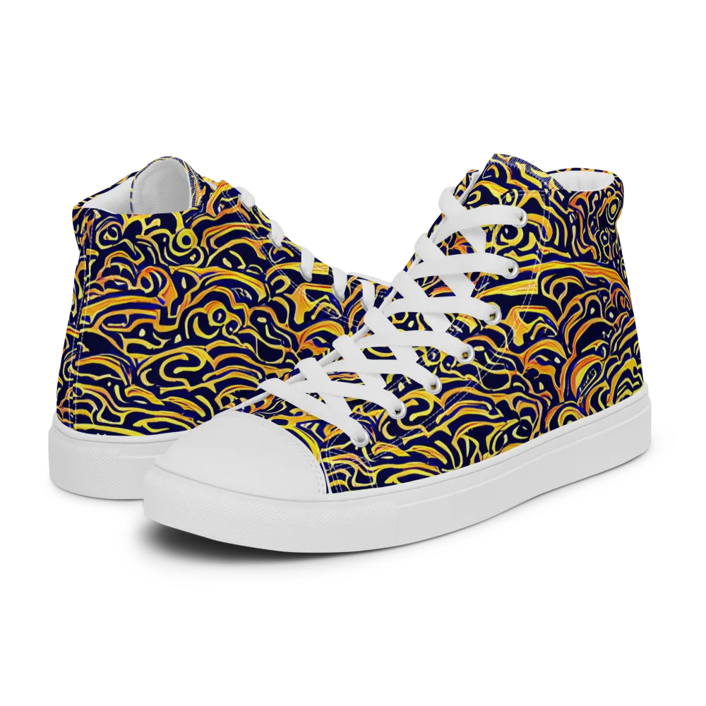 Electric Midnight on Women's High Top Canvas Shoes — Left