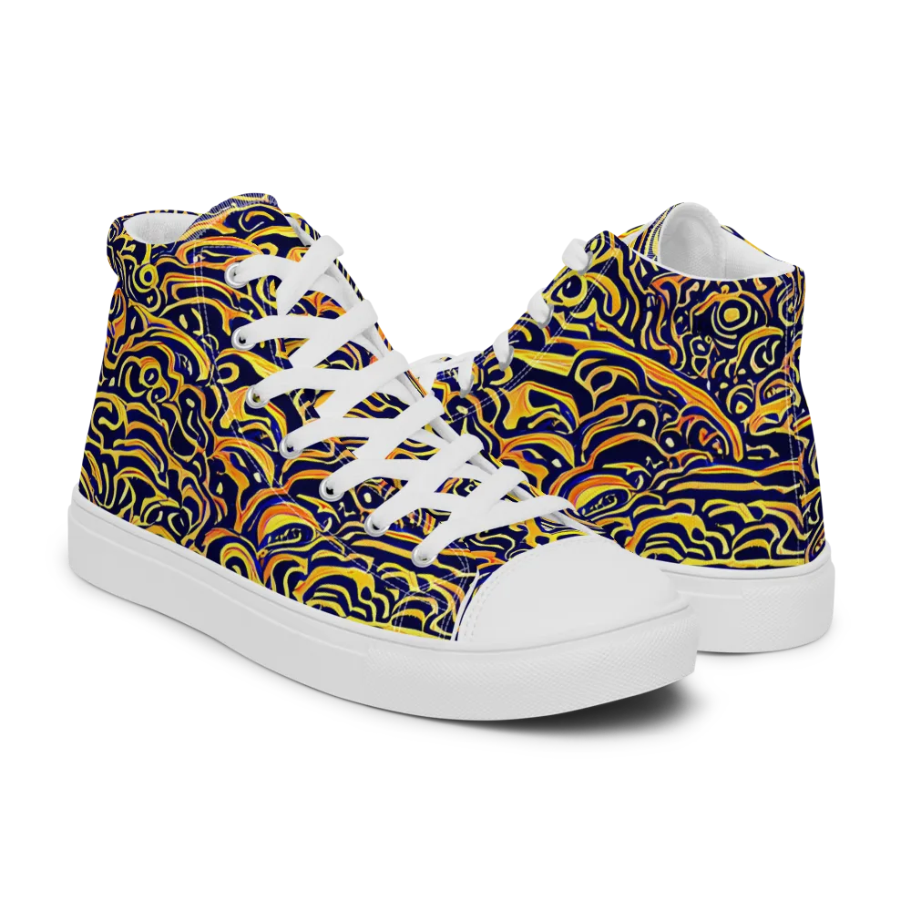 Electric Midnight on Women's High Top Canvas Shoes — Right
