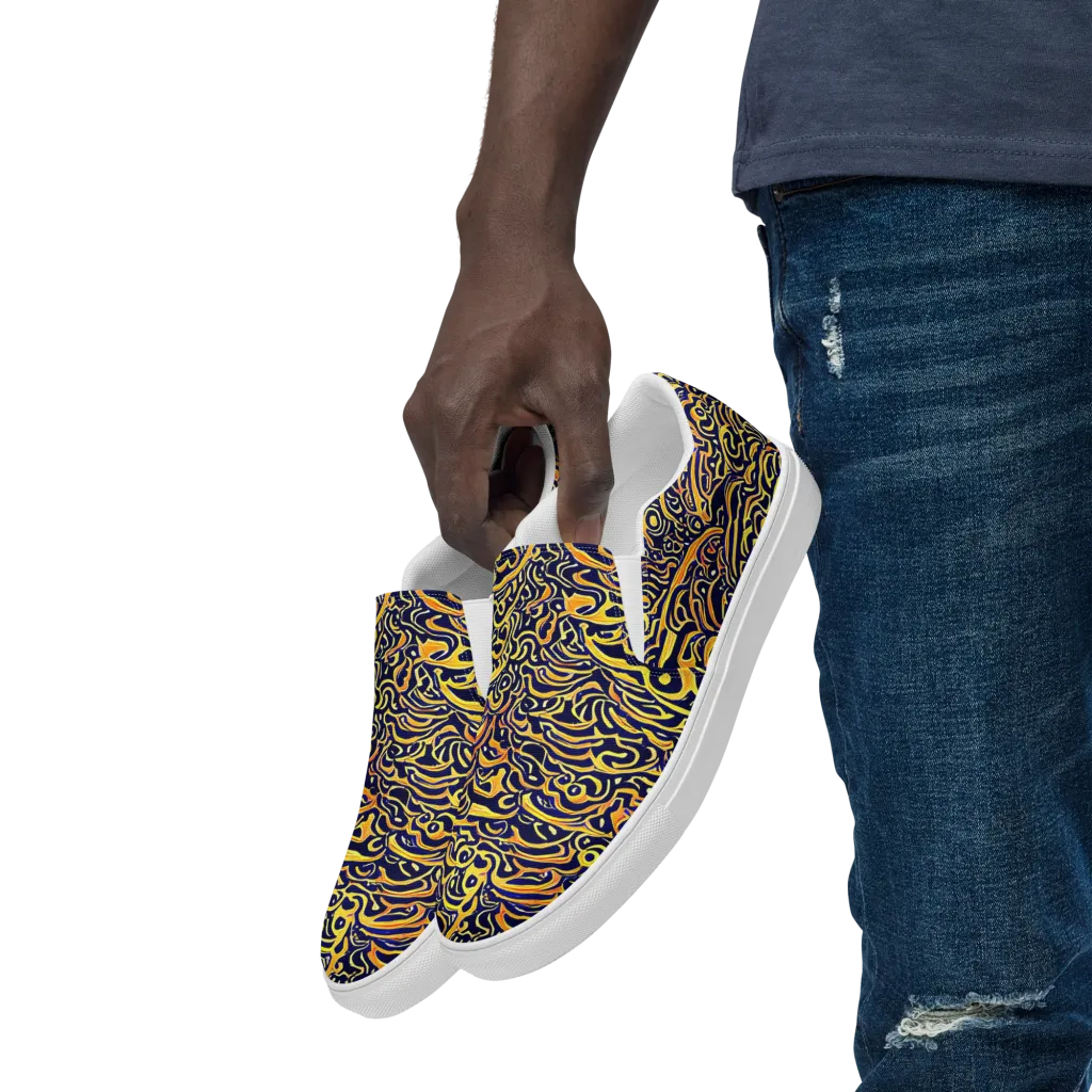 Electric Midnight on Men's Slip-On Canvas Shoes — Left Front