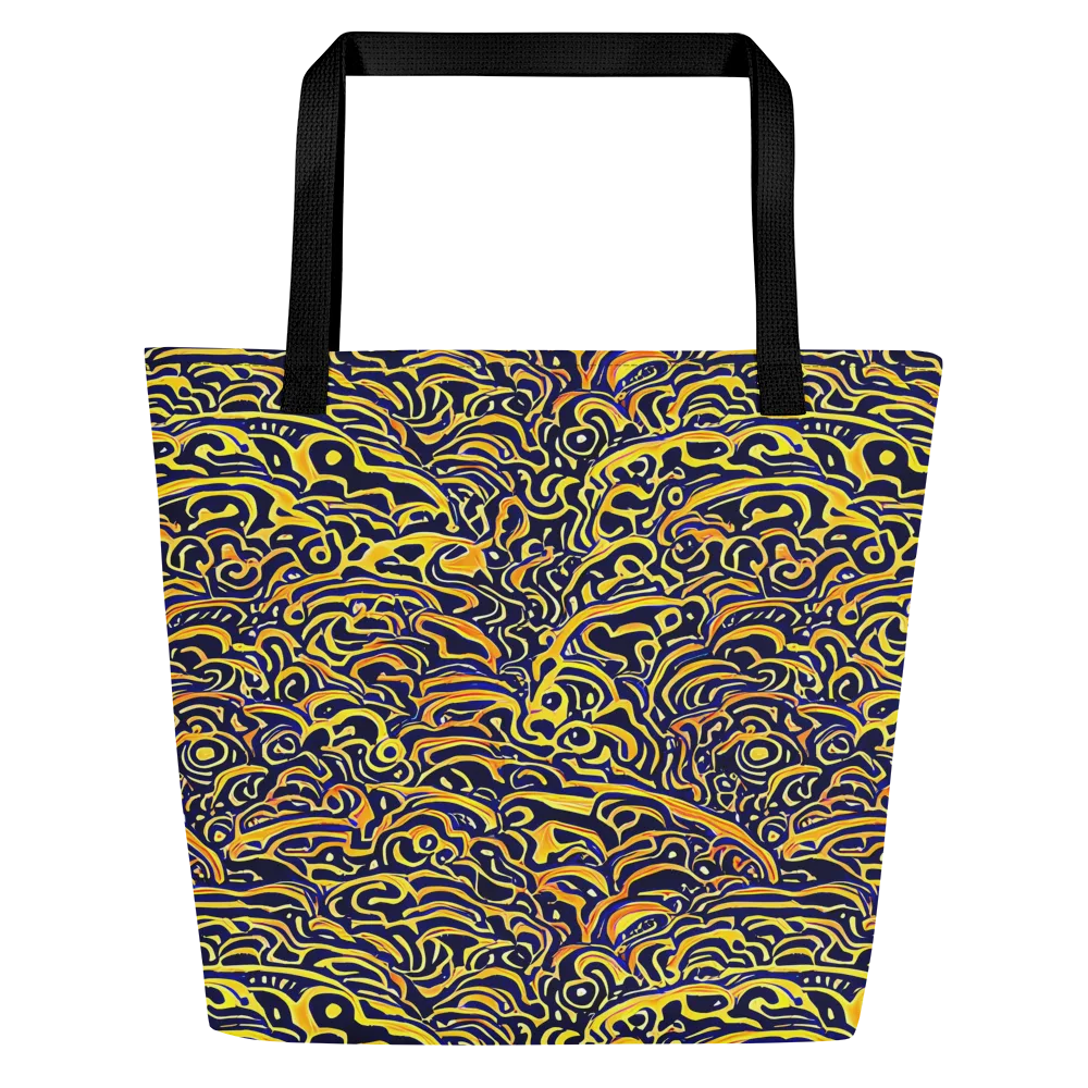 Electric Midnight on Large Tote Bag W/ Pocket — Front