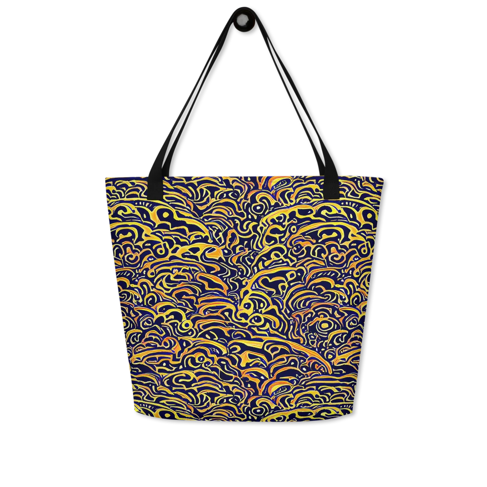 Electric Midnight on Large Tote Bag W/ Pocket — Front