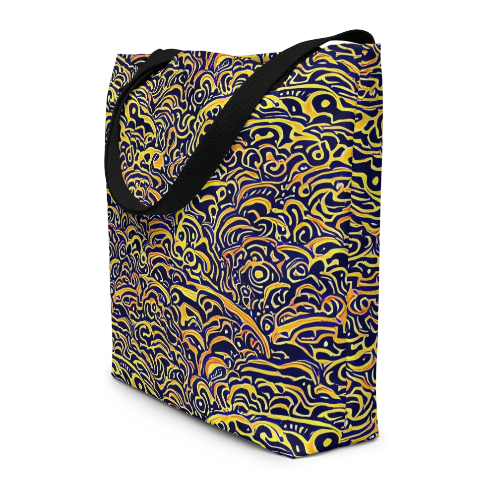 Electric Midnight on Large Tote Bag W/ Pocket — Front