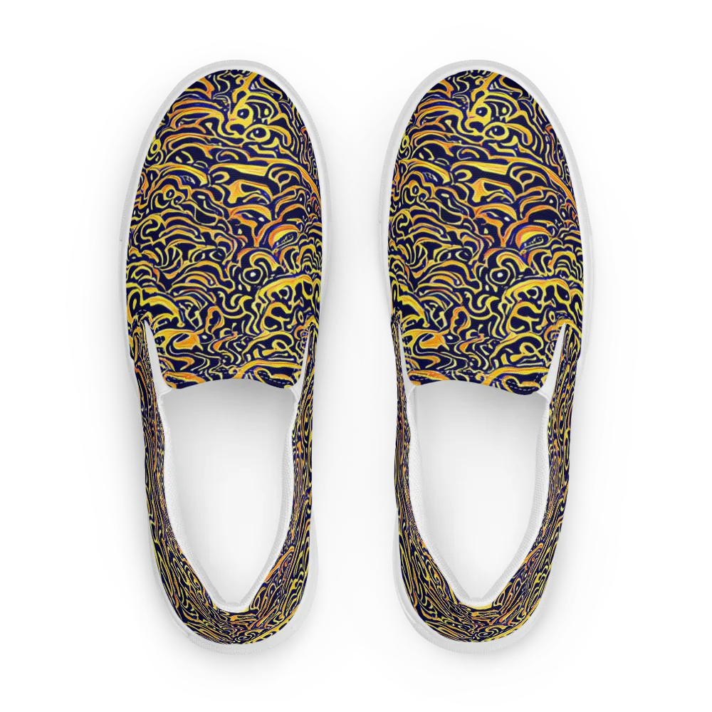 Electric Midnight on Women's Slip-On Canvas Shoes — Front