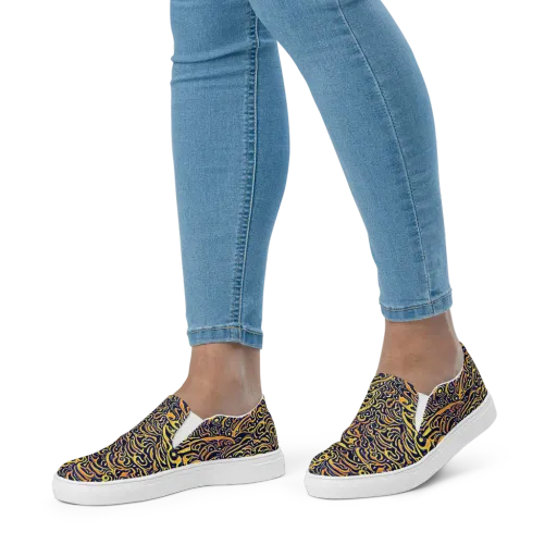 Electric Midnight on a Women's Slip-On Canvas Shoes