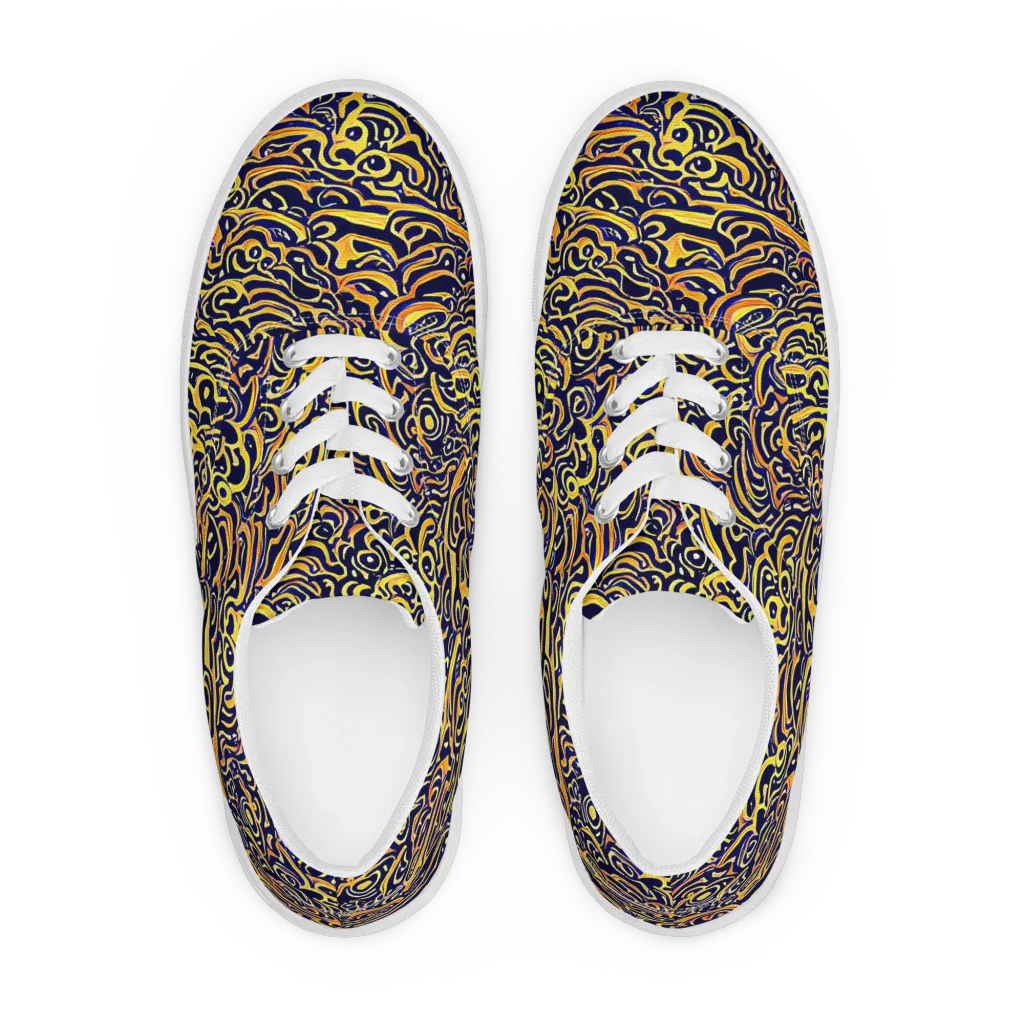 Electric Midnight on Men's Lace-Up Canvas Shoes — Front