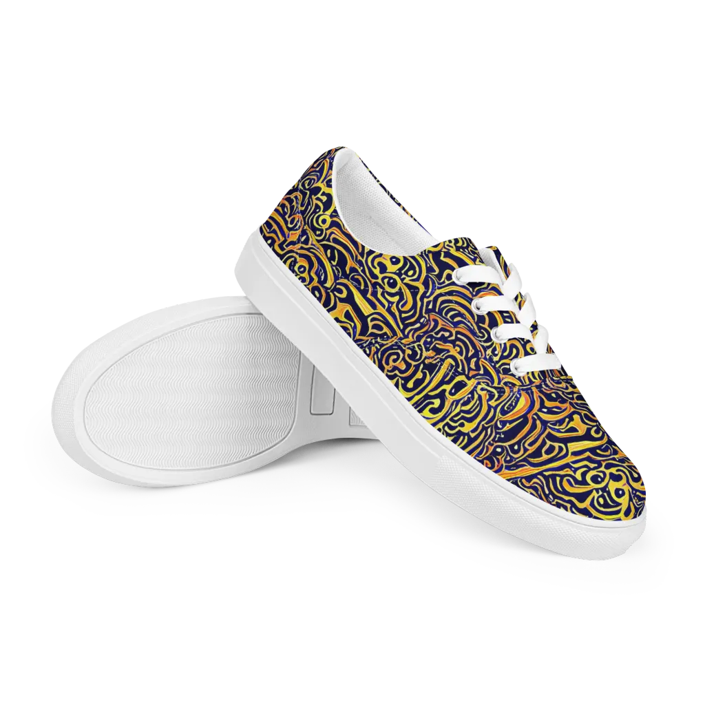 Electric Midnight on Men's Lace-Up Canvas Shoes — Right Front